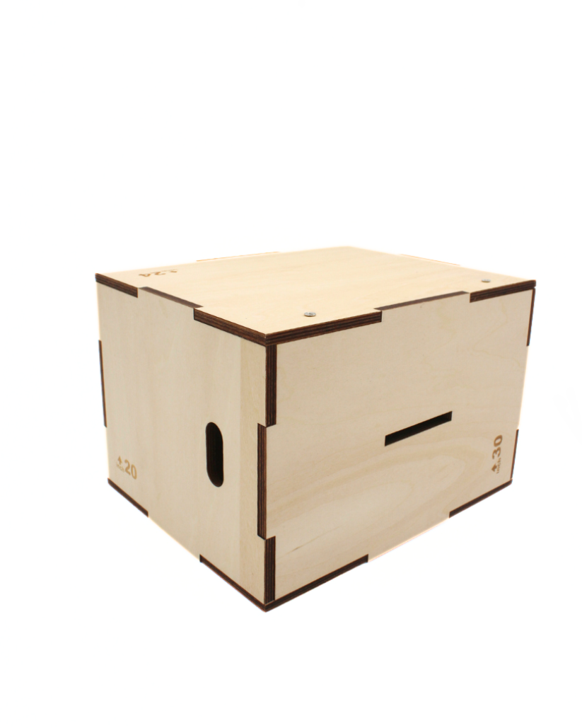 Wooden plyo box savings box for fitness enthusiasts